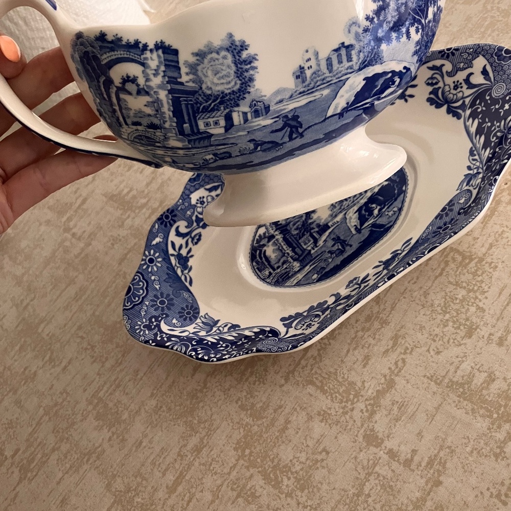 Spode Blue Italian Gravy Set